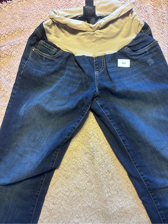 Motherhood Denim - Motherhood Blue Denim Maternity Jeggings with Beige Comfort Panel